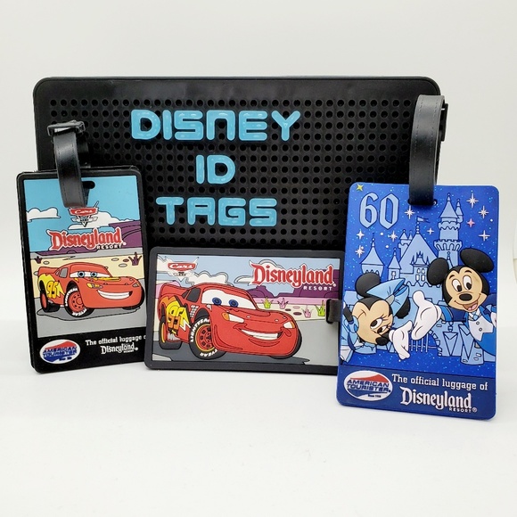 Disney Accessories - DISNEY Lot of 3 baggage luggage id tags Minnie and Mickey Cars 60th Anniversary